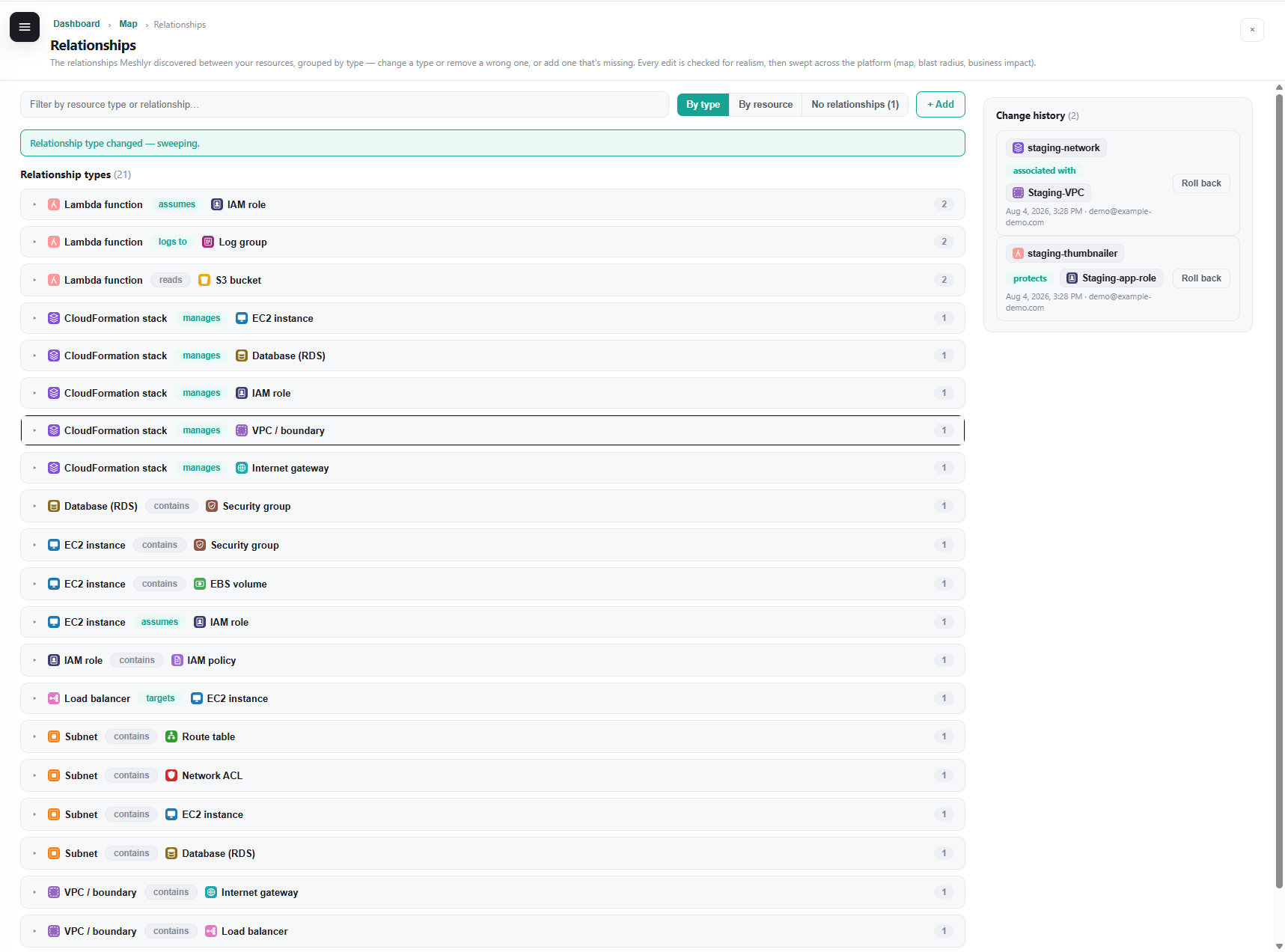 Relationships editor